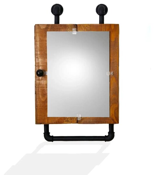Dulap baie cu oglinda si etajera Calypso Homs, nuc-negru, 45 X 15 X 35 cm,10151