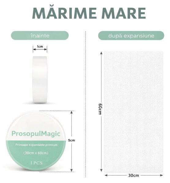 Set 5 prosoape comprimate, 30 × 60 cm