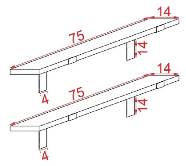 Set rafturi de perete din lemn, seria A-620, Homs, 30300