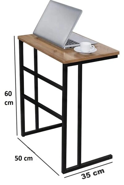 Masuta de cafea din lemn ,Homs, 50 x 35 x 60 cm, negru/nuc, 30316