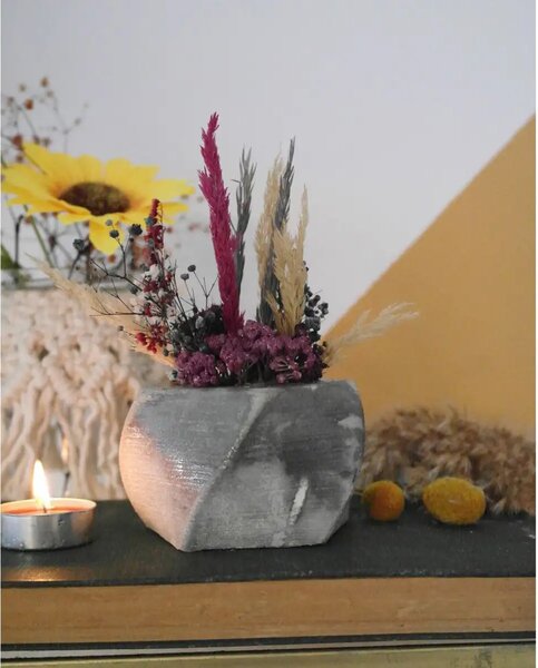 Ghiveci decorativ cu flori artificiale, homs seria A620,17x5.5x9 cm,30353