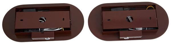 Set de 2 aplice de perete retro maro, inclusiv LED reglabil în 3 trepte și USB-C - Lila