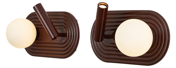 Set de 2 aplice de perete retro maro, inclusiv LED reglabil în 3 trepte și USB-C - Lila