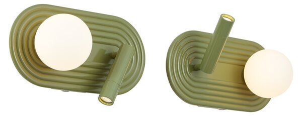 Set de 2 Aplice Verzi Inclusiv LED Reglabile în 3 Trepte și USB-C - Lila