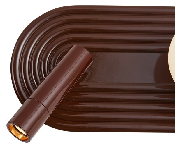 Set de 2 aplice de perete retro maro, inclusiv LED reglabil în 3 trepte și USB-C - Lila