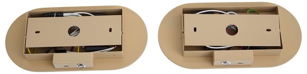 Set de 2 aplice de perete retro Taupe cu LED reglabil în 3 trepte și USB-C - Lila