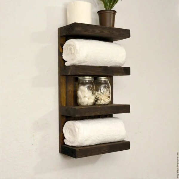 Suport prosop din lemn seria-620 Homs 65 x 12 x 20 cm, rustic,30099