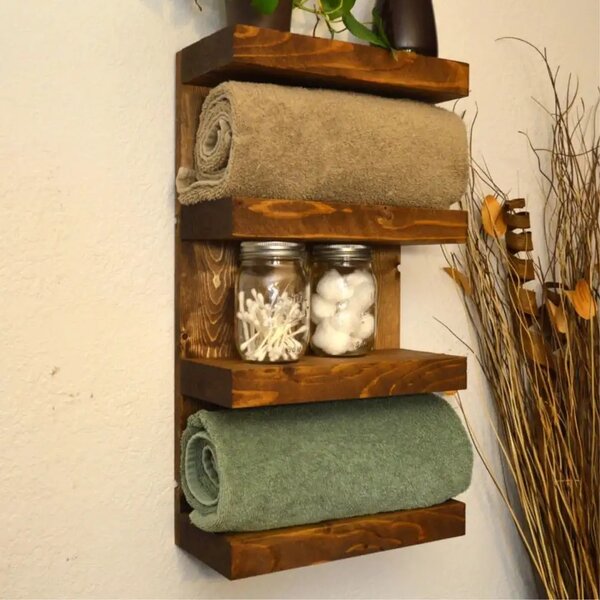 Suport prosop din lemn seria-620 Homs 65 x 12 x 20 cm, rustic,30099