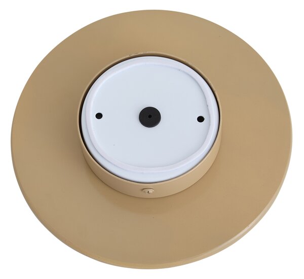 Retro Wall Lamp Taupe with Opal Round 20cm IP44 - Lila