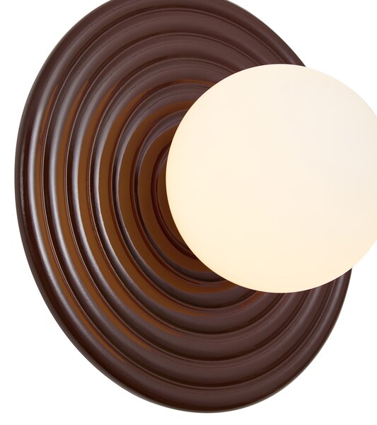 Lampă de perete retro Maro cu opal rotund de 20cm IP44 - Lila