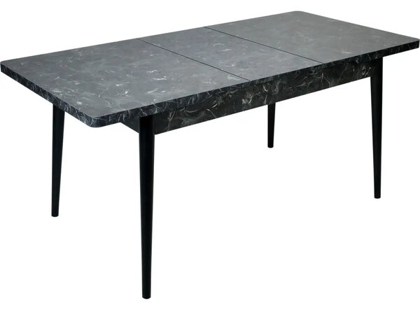 Set masa extensibila cu 6 scaune tapitate Homs cargold 250-30050 negru-VERDE,170 x 80 cm