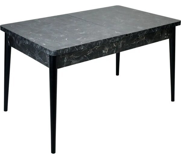 Set masa extensibila cu 6 scaune tapitate Homs cargold 250-30050 negru-VERDE,170 x 80 cm