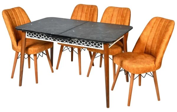 Scaun living tapitat Valentina portacaliu Homs