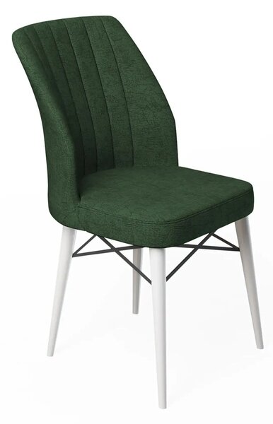 Set masa extensibila cu 6 scaune tapitate Homs cargold 250-30050 ALB-VERDE,170 x 80 cm