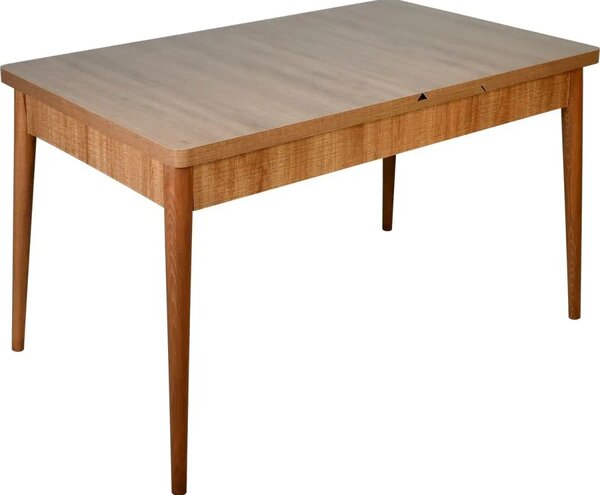 Set masa extensibila cu 6 scaune tapitate Homs cristal nuc-verde 170 x 80 cm
