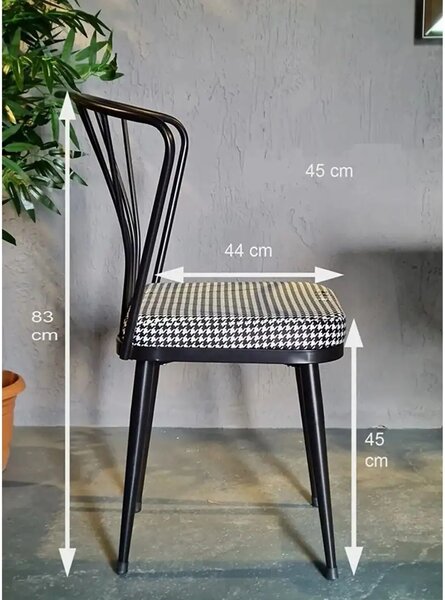 Scaun Fiona metal, balcon, terasa, bucatarie, birou, dining Homs, negru