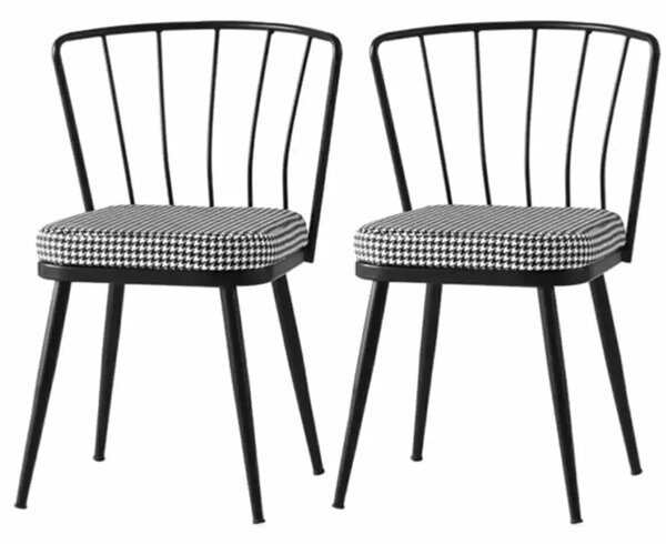 Scaun Fiona metal, balcon, terasa, bucatarie, birou, dining Homs, negru