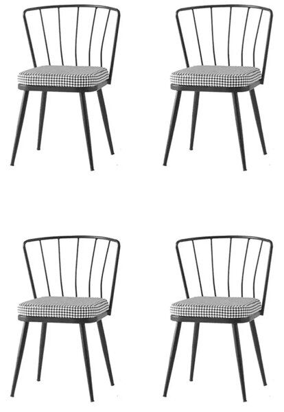Scaun Fiona metal, balcon, terasa, bucatarie, birou, dining Homs, negru