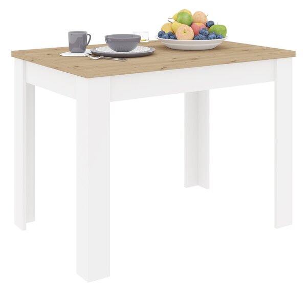 Masa haaus Zeta, Stejar Artisan/Alb, 102 x 69 x 75 cm