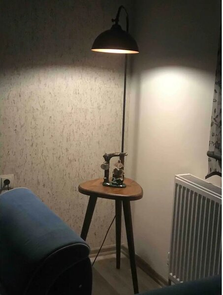 Masuta cu lampadar Decora Homs, negru,Seria lx, 40004