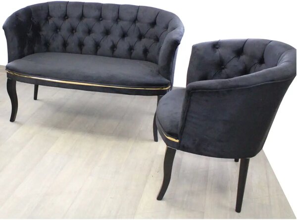 Set canapea Milano Relax 2+1, Homs textil negru