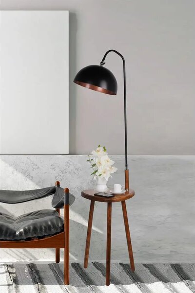 Masuta cu lampadar Decora Homs, negru,Seria lx, 40004