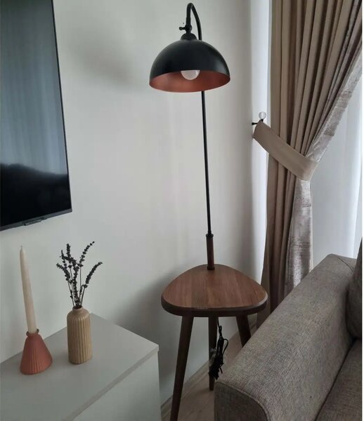 Masuta cu lampadar Decora Homs, negru,Seria lx, 40004