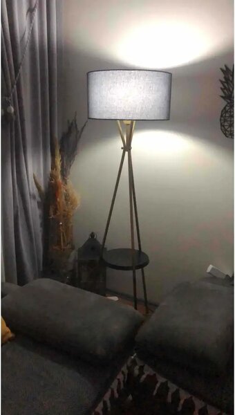 Lampadar cu masuta gri-auriu Homs,seria lx, 160 cm,40013