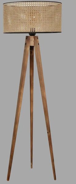 Lampadar corp lemn textil,nuc- bej, Homs, 153 cm,40006