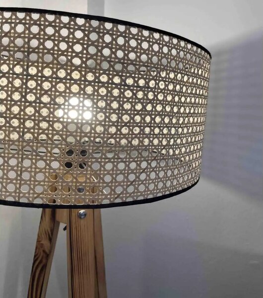 Lampadar corp lemn textil,nuc- bej, Homs, 153 cm,40006