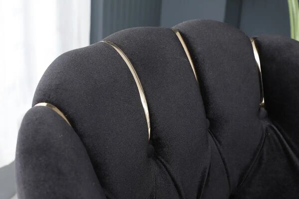 Set canapea Viena 2+1+1Homs textil negru-auriu,30702