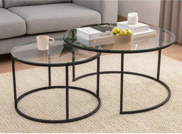 Set masuta de cafea sticla,Seria 710,Homs, 2 buc,0025