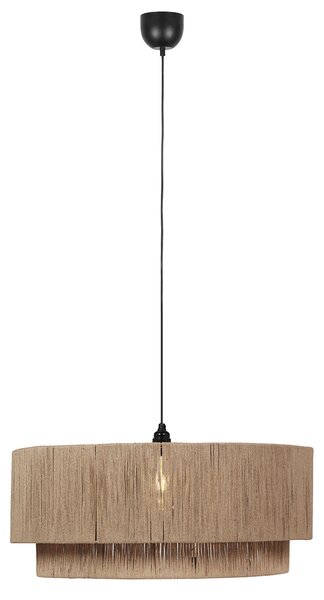 Lampă suspendată Japandi neagră cu frânghie maro 60cm - Smilla