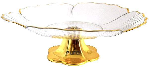Fructiera eleganta tip platou Pufo Ellegant cu picior pentru prajituri, torturi, fructe, aperitive