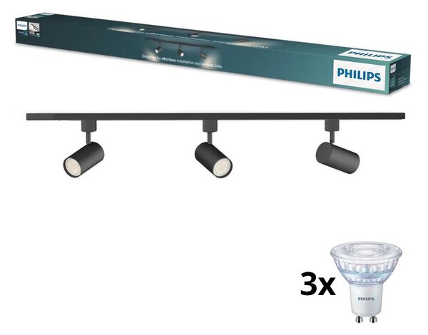 Philips - Spot LED dimabil pe șină, sistem EASYLINK 3xGU10/6,2W/230V 1m, negru