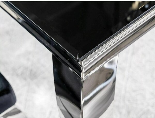 Masă de sufragerie 150 cm Pria (negru + crom) (pentru 4 până la 6 persoane). Promo -6%. 1050746