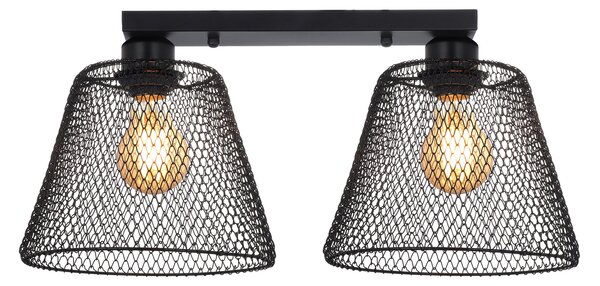 Plafoniera Moderna Klausen Loana PL2 B Negru Metal 46x21x21cm 2xE27 Corp Iluminat Design Minimalist Elegant Pentru Living Hol Sau Dining Interior