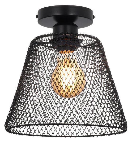 Plafoniera Moderna Klausen Loana PL1 B Negru Metal 21x21cm Corp Iluminat Minimalist E27 15W Design Elegant Pentru Hol Bucatarie Interior Distins