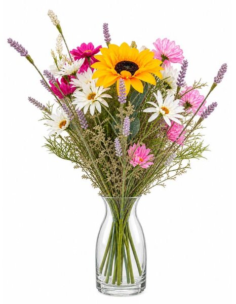 Buchet FLOAREA-SOARELUI, COSMOS, FLORI DE CÂMP 65 cm