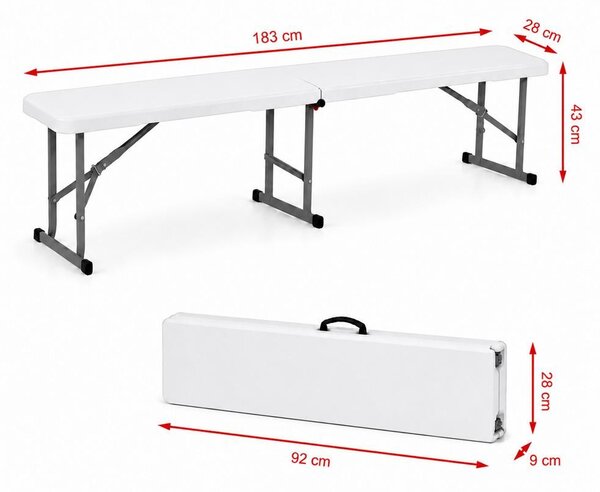 Set catering/camping - masă ESSEN + 2x bancă LINDAU