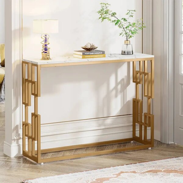Consola Asia din metal auriu,108x80x30 cm