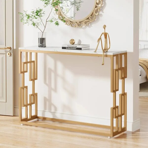 Consola Asia din metal auriu,108x80x30 cm