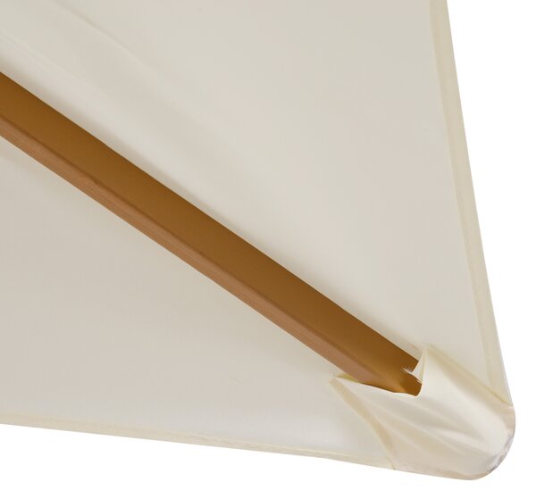 Outsunny Umbrelă din Lemn pentru Grădină, Design Clasic, Crem, 2x2.95x2.55m, Protecție Solară Eficientă | Aosom Romania