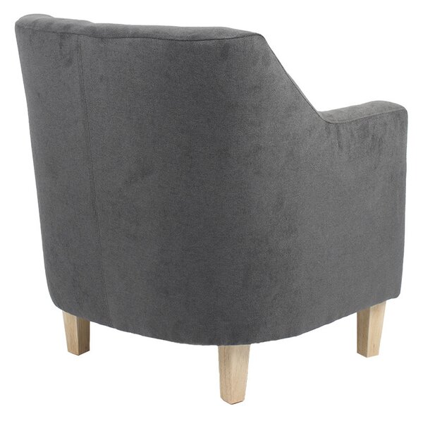 Fotoliu Joyful material textil antracit - culoare lemn natural 71x71x81cm