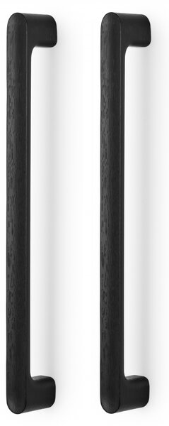 Maner spatial double Luv Wood, finisaj frasin negru mat lacuit, L:418,5 mm