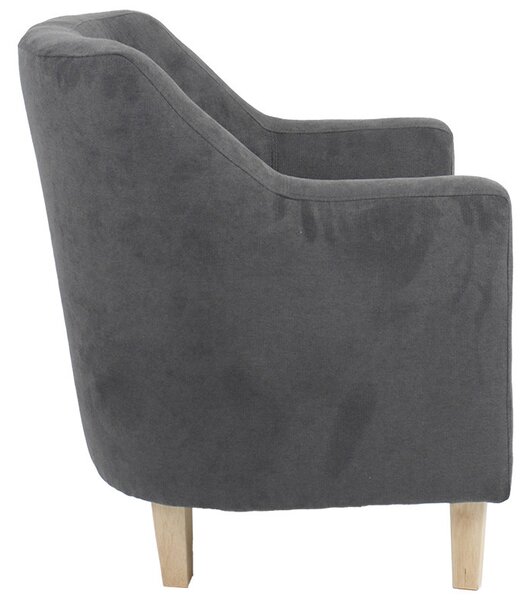 Fotoliu Joyful material textil antracit - culoare lemn natural 71x71x81cm