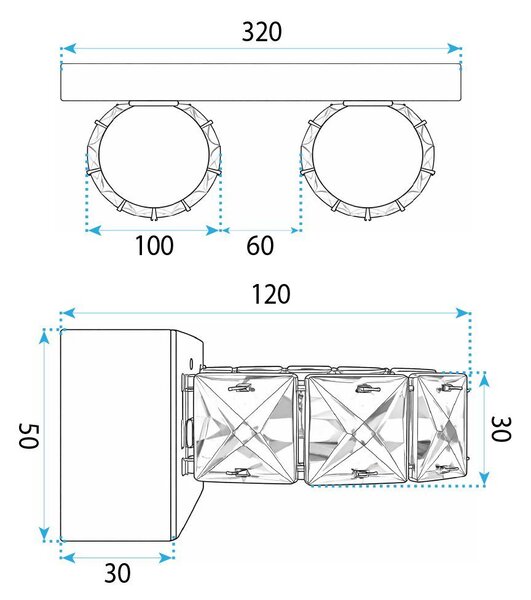 Lampa de perete LED APP1936-2W CHROME