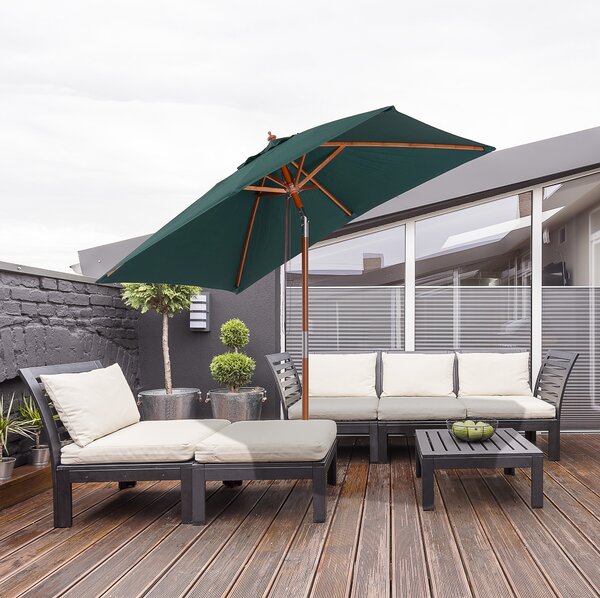 Umbrela Dreptunghiulara Outsunny din Bambus, 2x1.5x2,3m | Aosom Romania