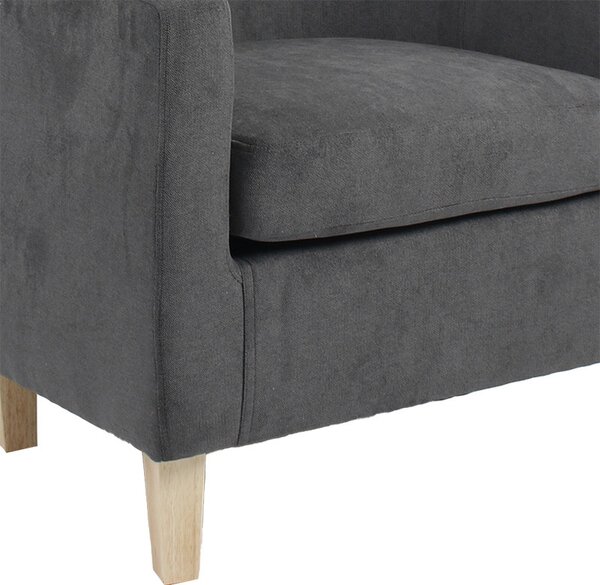 Fotoliu Joyful material textil antracit - culoare lemn natural 71x71x81cm
