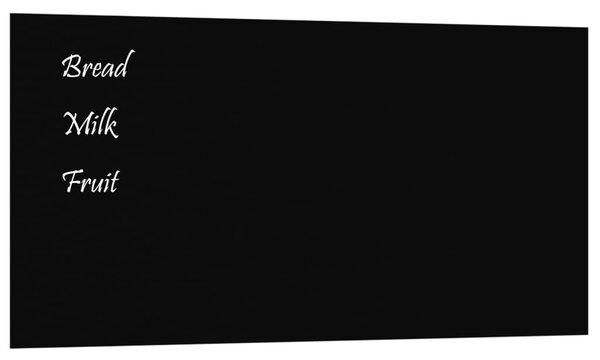 Tablă magnetică de perete neagră 80x40 cm, sticlă securizată